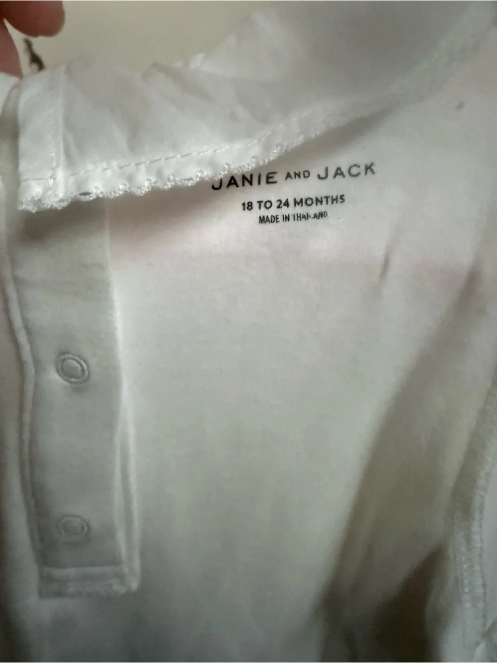 Janie and Jack White Ruffle-Collar One-Piece Bodysuit